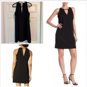 Women's Sam Edelman Black Sleeveless Shift Dress Size 12